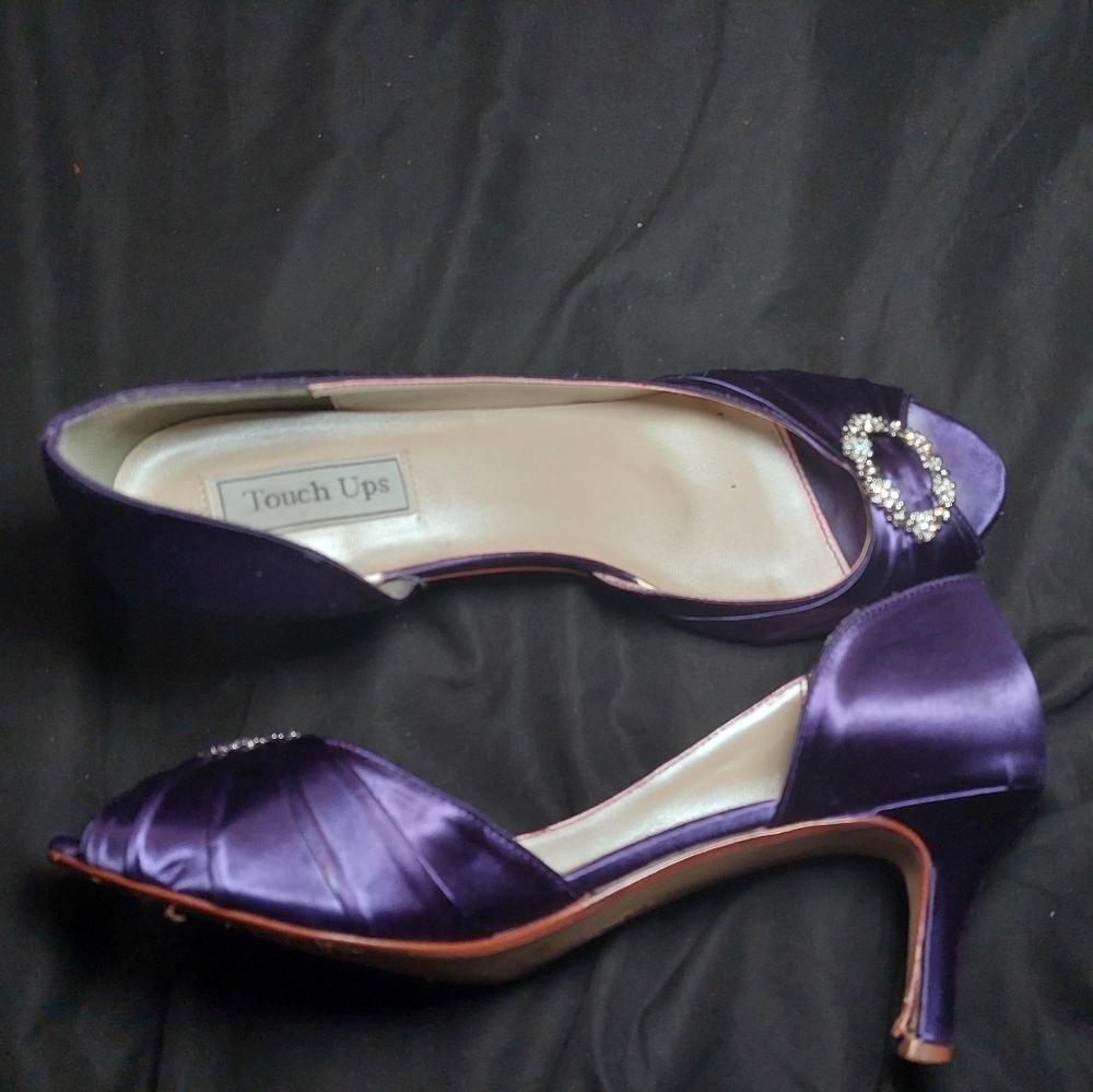 Purple peeptoe high heels sz12w